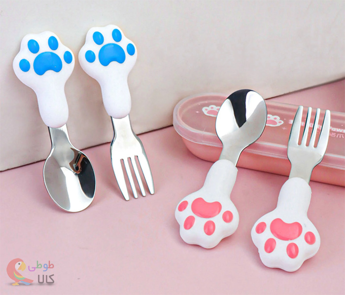 عکس قاشق چنگال کودک طرح پنجه حیوانات