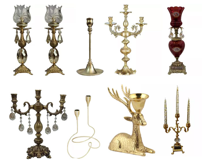 خرید انواع جاشمعی برنجی