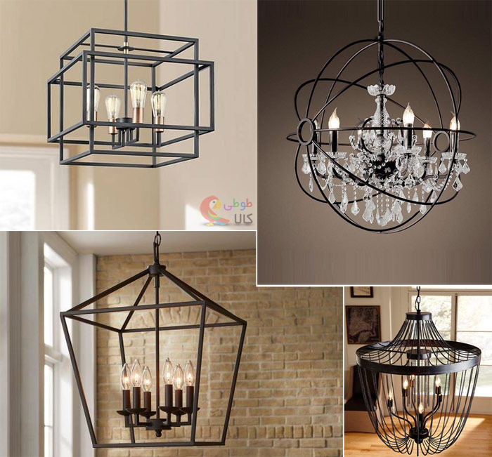 انواع لوستر قفس دار