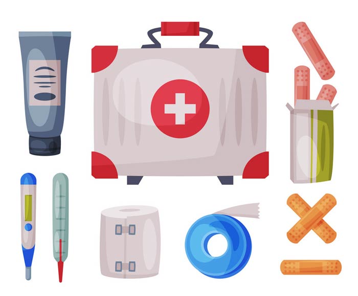 محتویات جعبه کمک های اولیه