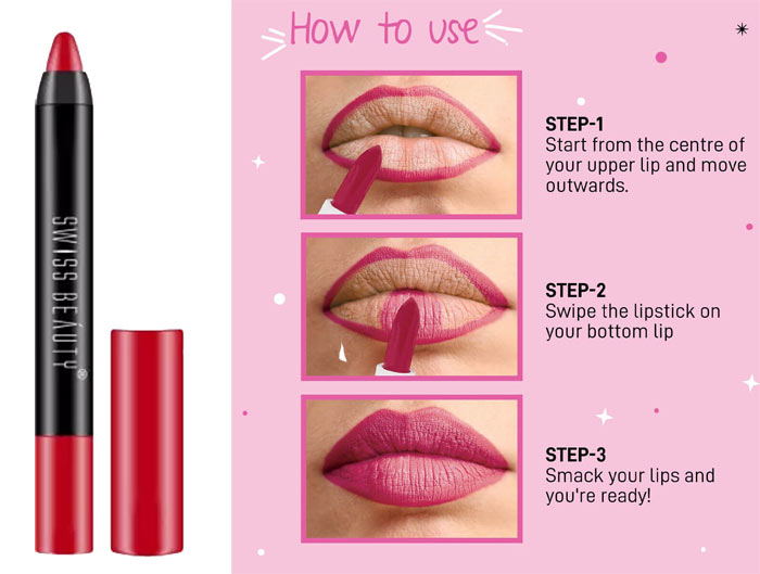 نحوه استفاده از رژ لب مدادی