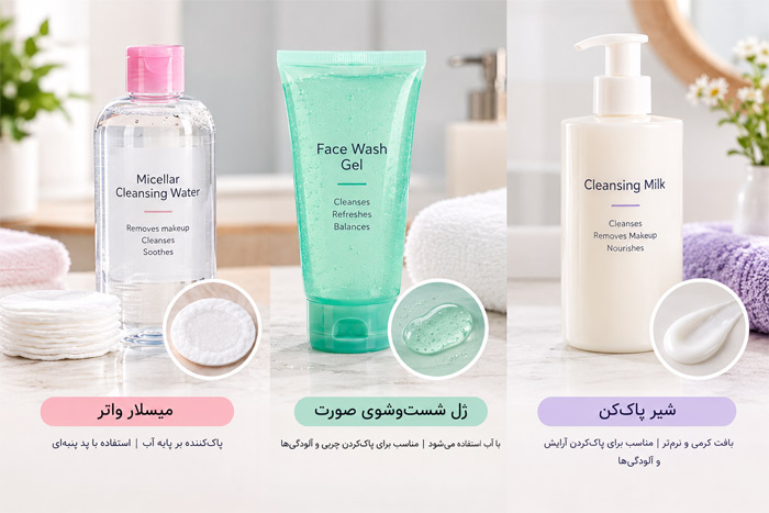 تفاوت میسلار واتر با ژل شستشو و شیر پاک کن
