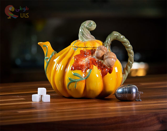 قوری با طرح کدو تنبل