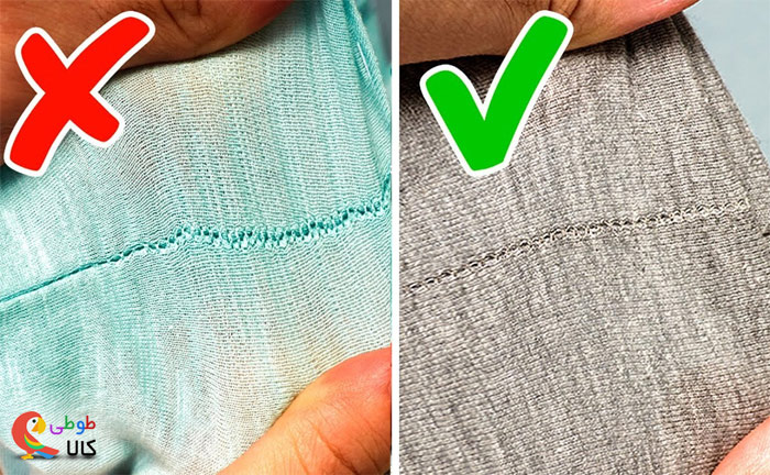 مقایسه کیفیت دوخت پارچه خوب و بد
