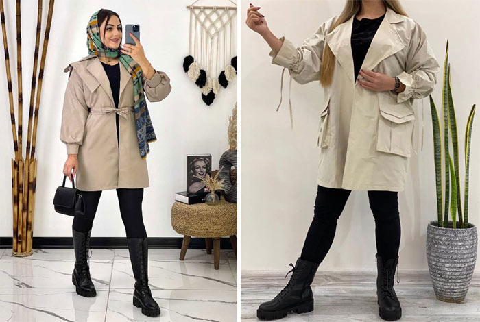 عکس بارانی دخترانه با قد کوتاه