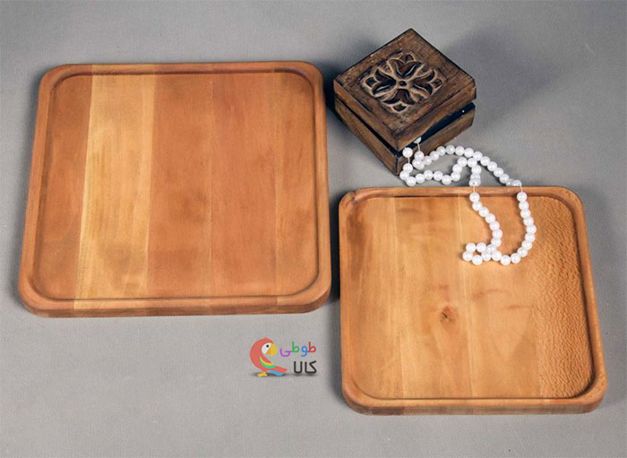 عکس سینی چوبی مربعی