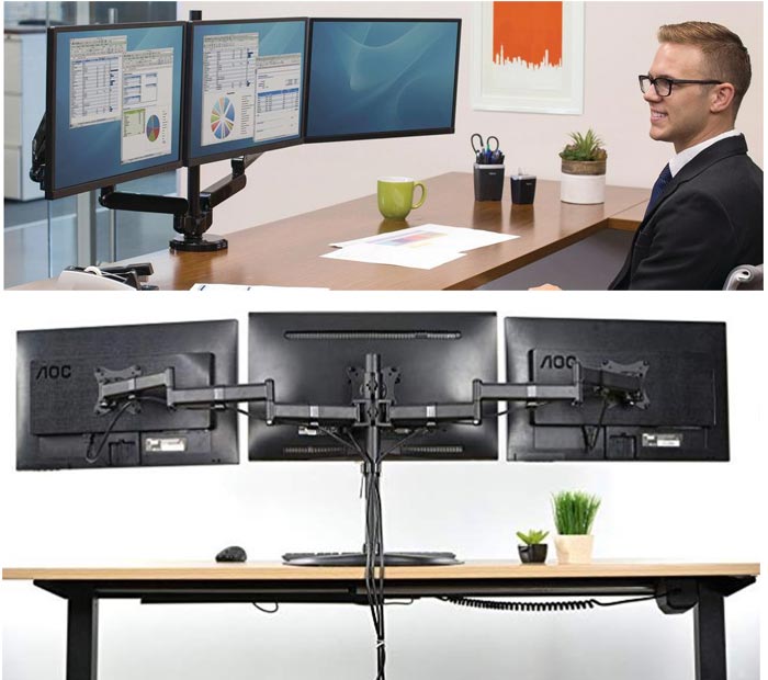 پایه نگهدارنده مانیتور 3 تایی