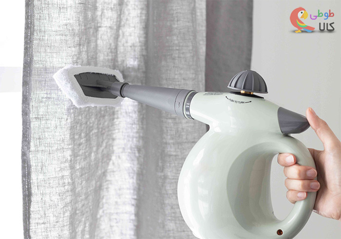 طرز استفاده از بخارشوی برای شستن پرده