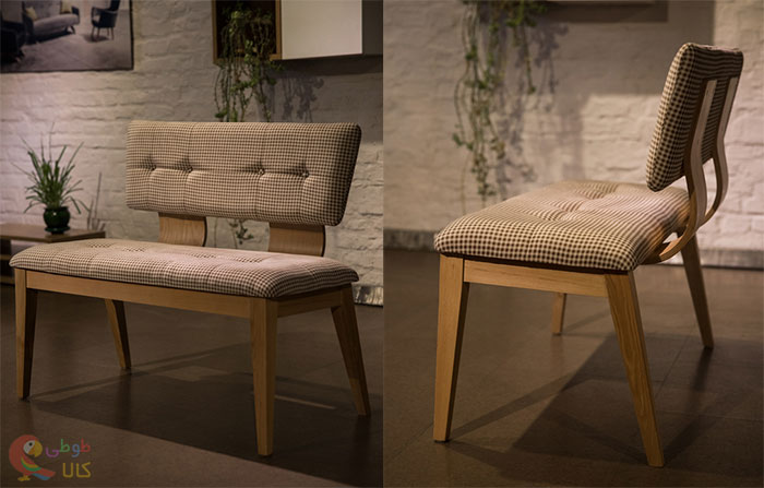 عکس نیمکت مبلی خانگی پشتی دار