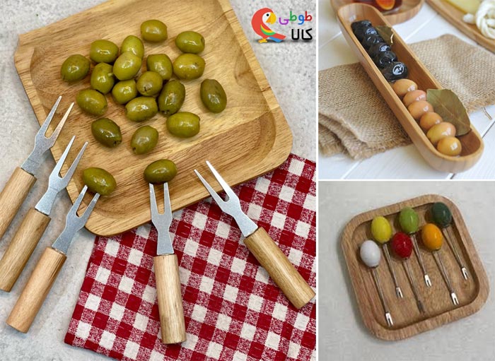 ظرف زیتون خوری چوبی