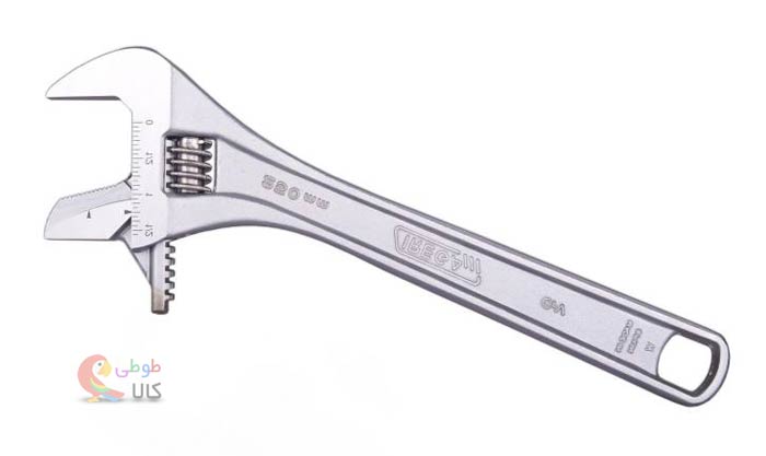 آچار فرانسه شلاقی دو طرفه