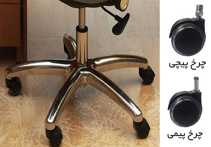 چرخ و پایه های صندلی اداری