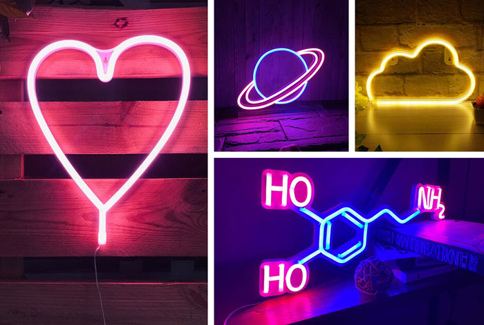 بهترین طرح های چراغ نئون دیواری