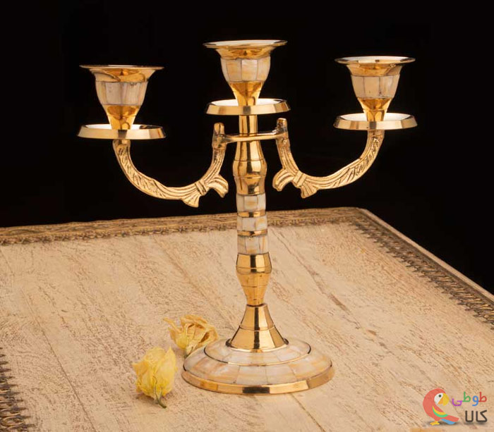 عکس شمعدان رومیزی برنجی