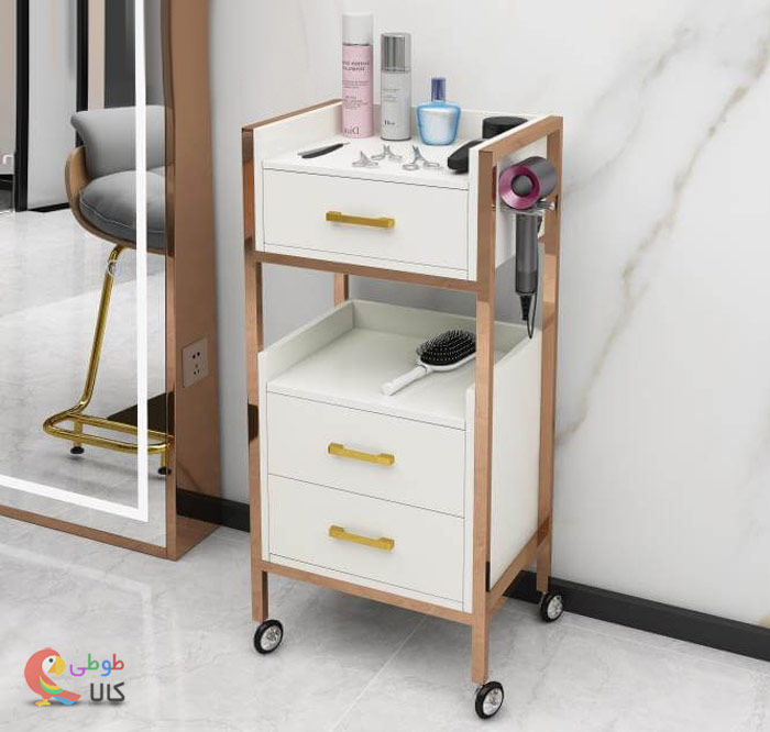 عکس ترولی آرایشگاهی مقاوم و چرخ دار