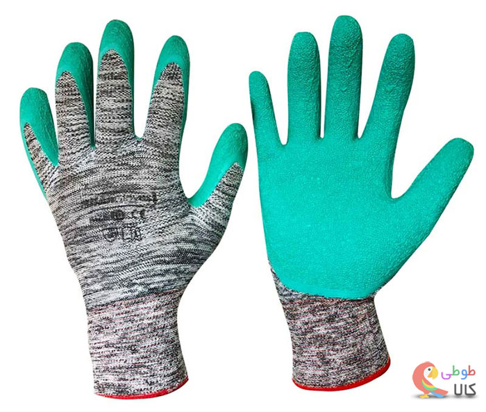 دستکش نخی روکش لاتکس
