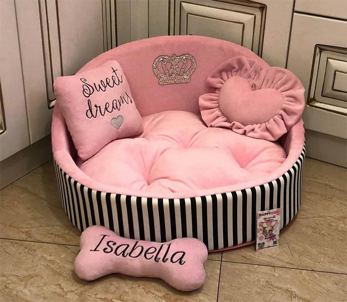 عکس جای خاب سگ دخترانه لاکچری صورتی