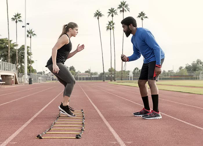 تمرین با نردبان چابکی