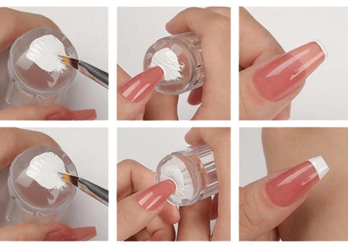 انجام فرنچ با مهر ناخن