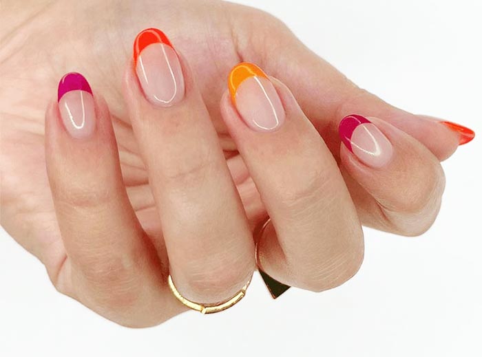 عکس فرنچ ناخن رنگی