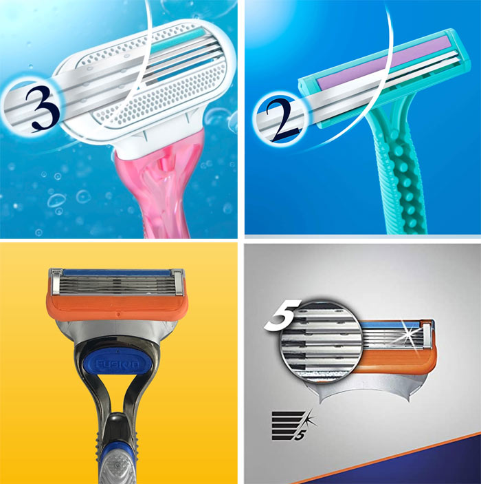 تعداد تیغه های خود تراش