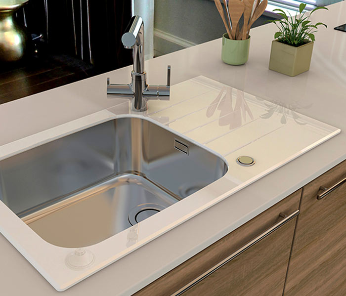 سینک ظرفشویی آشپزخانه شیشه ای