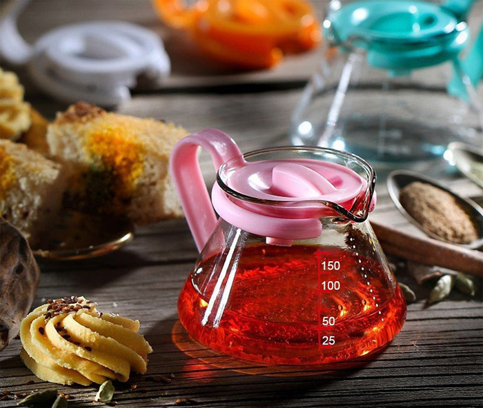 قوری زعفران مخروط شیشه ای