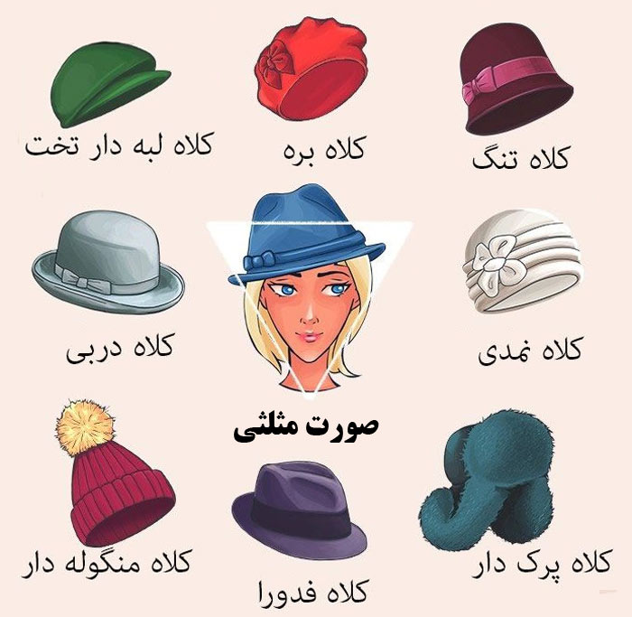 کلاه زنانه مخصوص صورت مثلثی