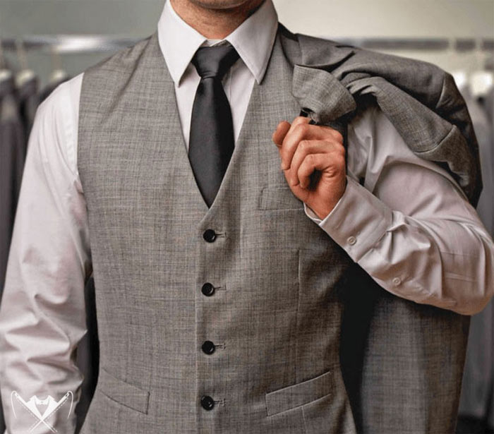 جلیقه مردانه رسمی طوسی