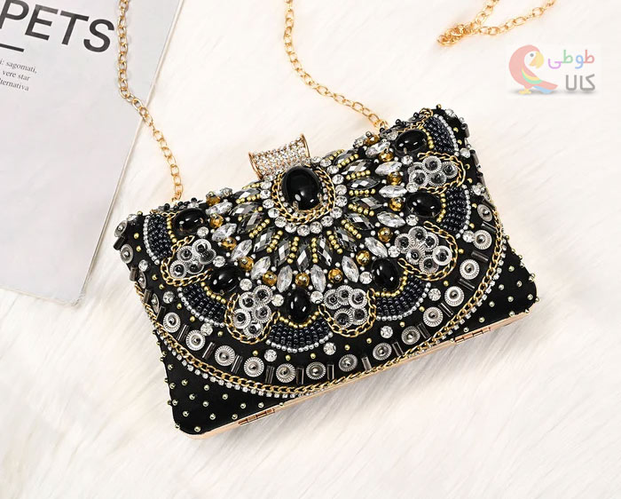 کیف زنانه مجلسی سنگ و پولک