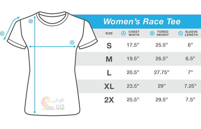 اندازه تی شرت مردانه
