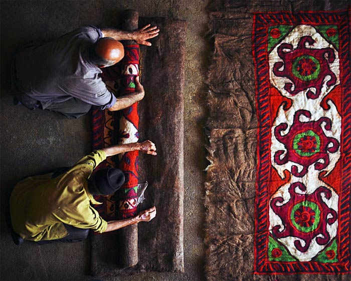 مراحل بافت فرش نمد