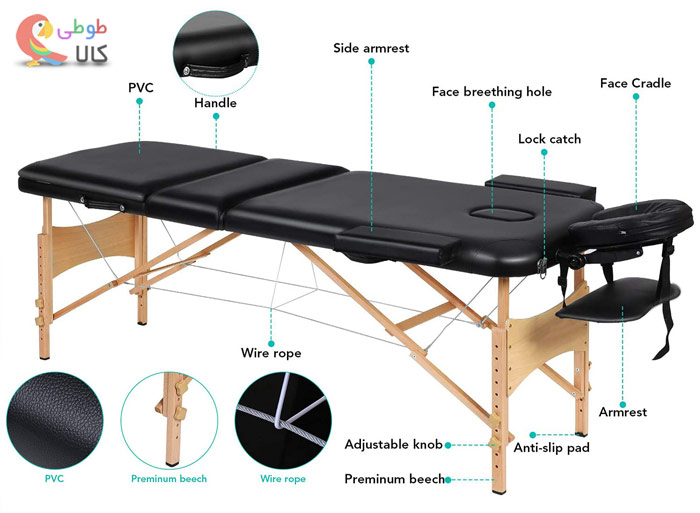 بخش های مختلف یک میز ماساژ