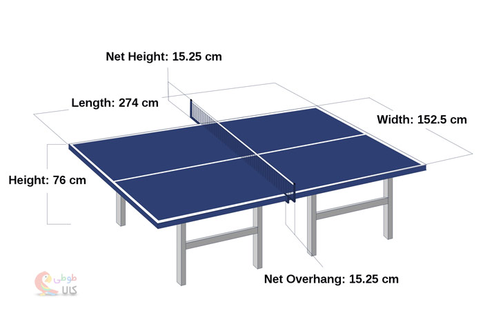ابعاد استاندارد میز پینگ پنگ
