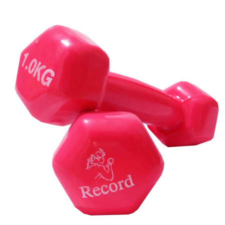 دمبل ایروبیک شش ضلعی یک کیلوگرمی رکورد بسته 2 عددی