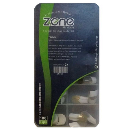 ناخن مصنوعی مربعی زد وان با طرح فرنچ بسته 100 عددی