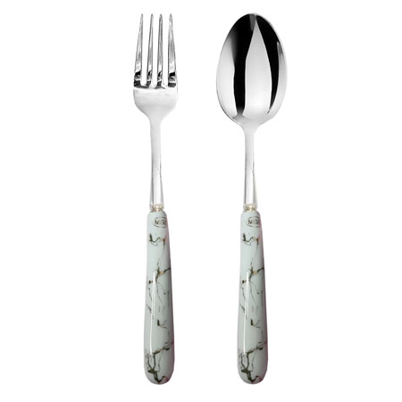 ست قاشق و چنگال دسته سرامیکی آلمانی 12 پارچه طرح ماربل