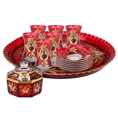 سرویس چایی خوری شاه عباسی 14 پارچه مدل S500