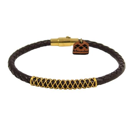 دستبند طلا 18 عیار مردانه مانچو کد bfg149-m