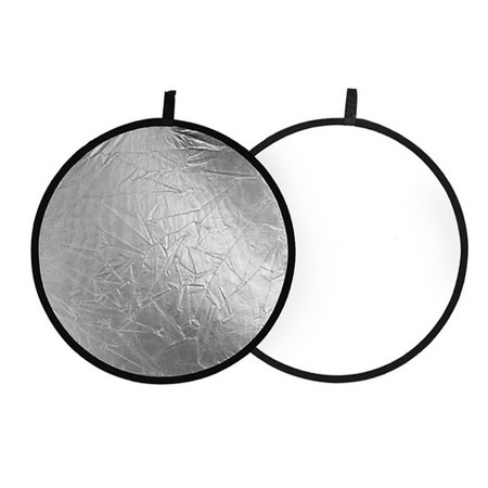 رفلکتور 2 کاره زومی رنگ نقره ای و سفید سایز 110x110 سانتی متر