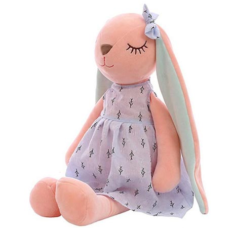 عروسک پولیشی دخترانه مدل خرگوش مهربون ارتفاع 45 سانتی متر