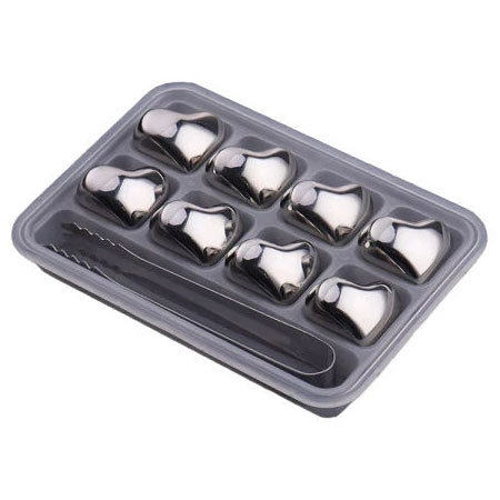 یخ دائمی استیل مدل قلب بسته 8 عددی به همراه انبر