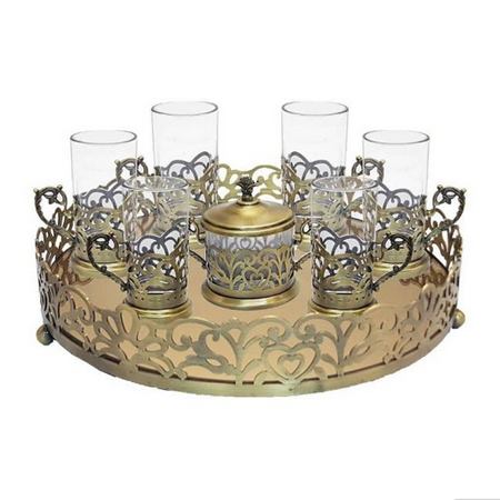 سرویس چایخوری شیشه ای 9 پارچه 6 نفره