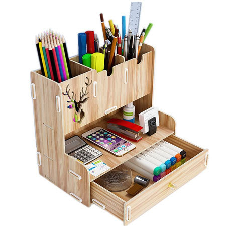 جامدادی رومیزی چوبی جادار