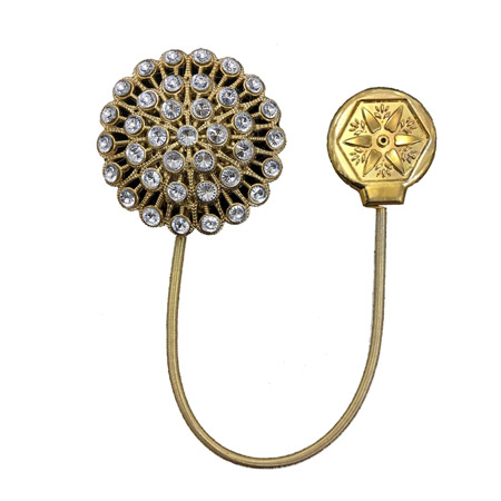 پرده جمع کن مگنتی کلاسیک نگین دار جنس فلز و پلاستیک