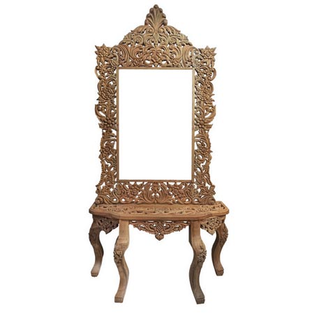ست آینه و کنسول منبت کاری چوب گردو