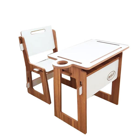 ست میز تحریر و صندلی ای اس تی مدل کودک جنس چوب ام دی اف