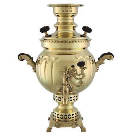 سماور زغالی برنجی عبدی مدل صدف گنجایش 3.5 لیتر