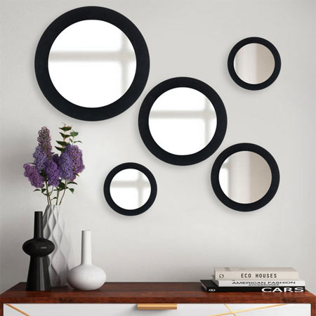 آینه الف مدل گرد طرح DELSA مجموعه 5 عددی