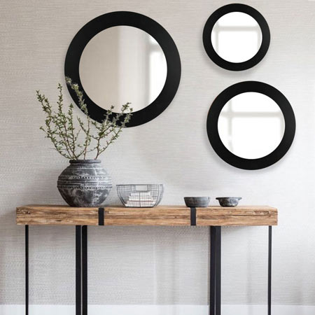 آینه دکوراتیو مدل گرد برند الف دلسا مجموعه 3 عددی